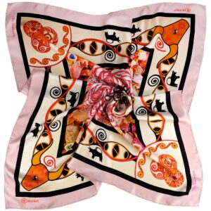 PSICHORA: Celebrate life in The Beginning pale pink silk scarf that praises the infinity of life.