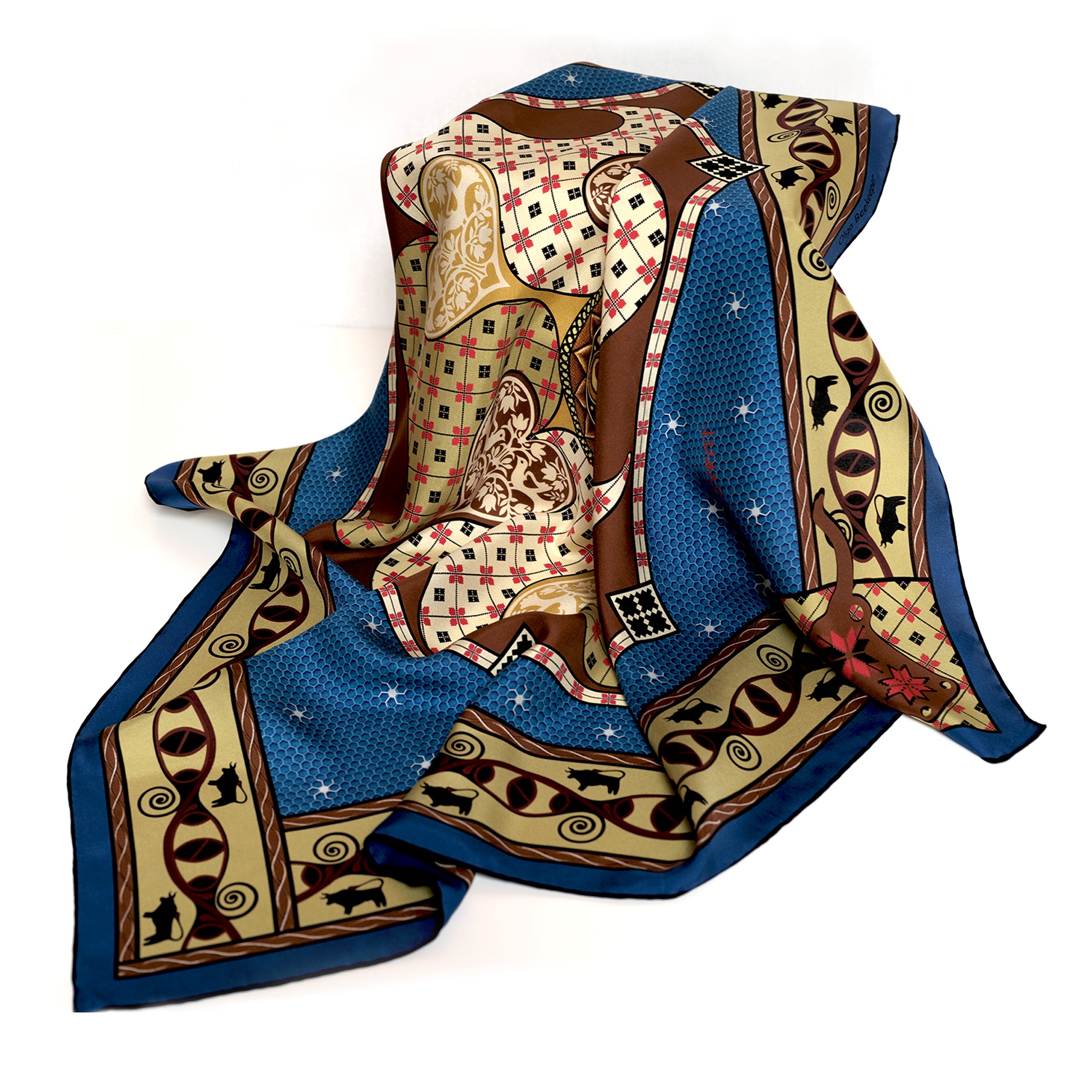 The Talisman Silk Scarf by PSICHORA is a celebration of ancient wisdom carried into modern elegance.