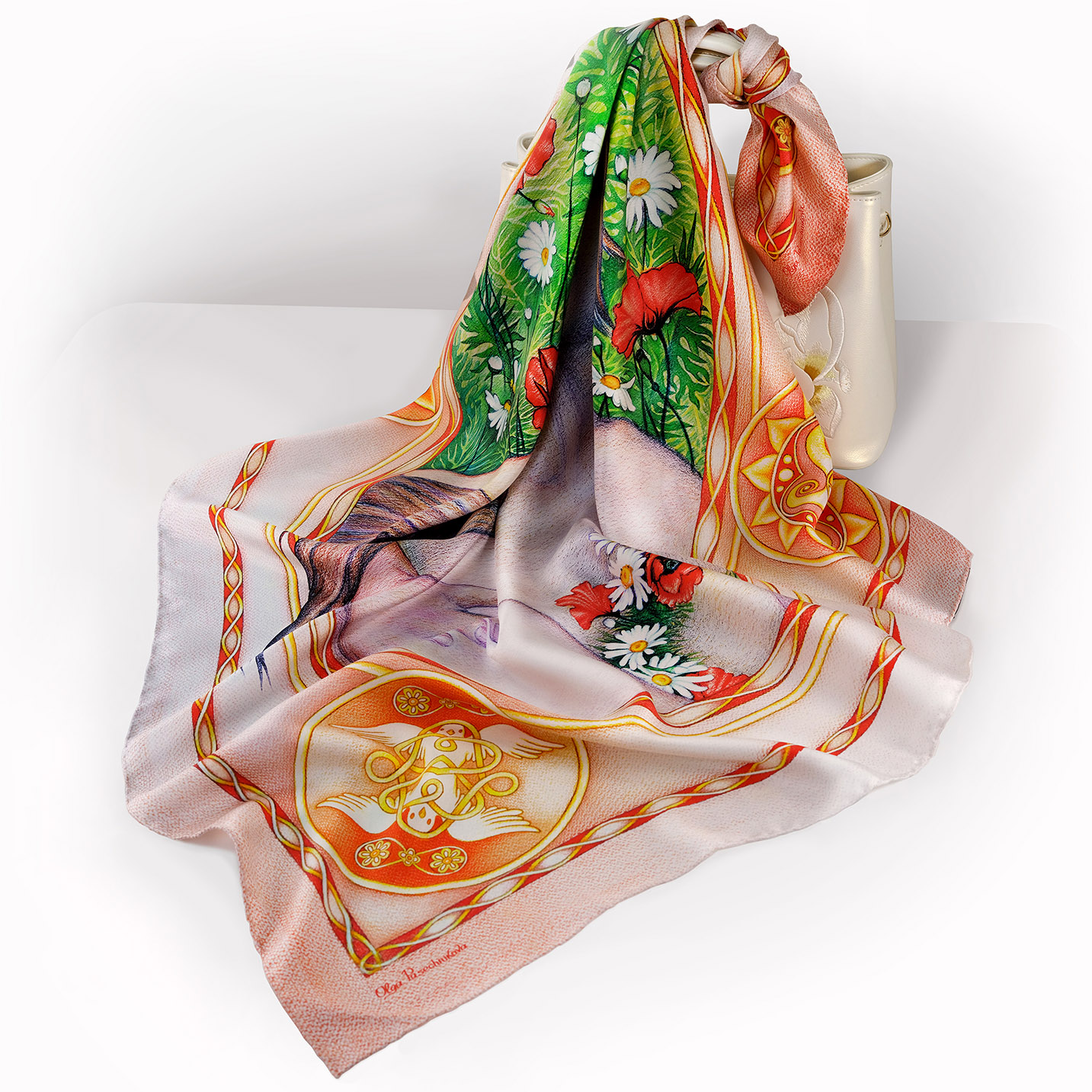 Eternal Lovers. Designer silk scarf 90 - Image 5