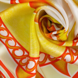 everlasting-life-silk-scarf-90-cm-closeup The closeup look at the glowing golds of the Everlasting Life golden silk scarf from PSICHORA.