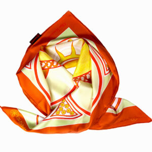 everlasting-life-silk-scarf-tied Feel the sunny touch of the Everlasting Life golden amber silk scarf folds infused with the ancient symbols of life, fertility and childbirth.