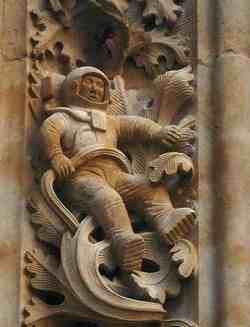 The intricate relief-images found on ancient temples.