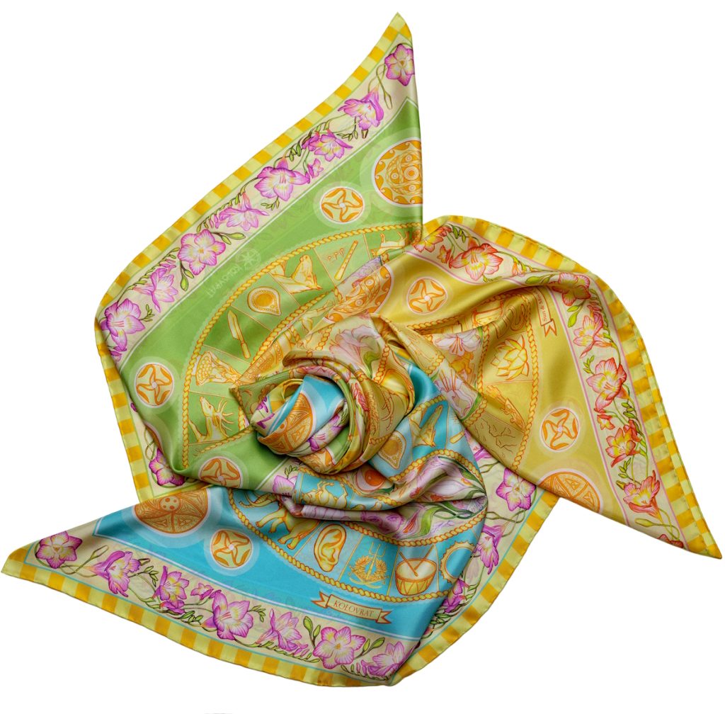Skies 68cm silk scarf mini collection by PSICHORA.