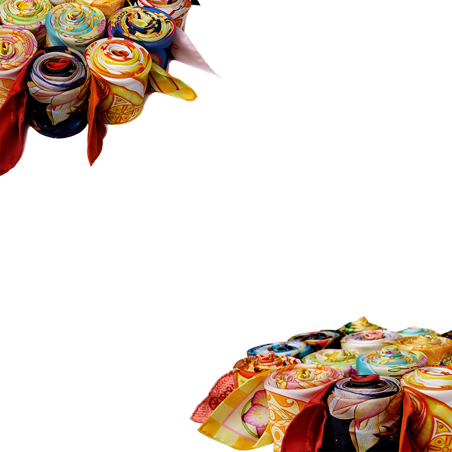 Designed in Australia the Creation pure silk scarf collection by PSICHORA>