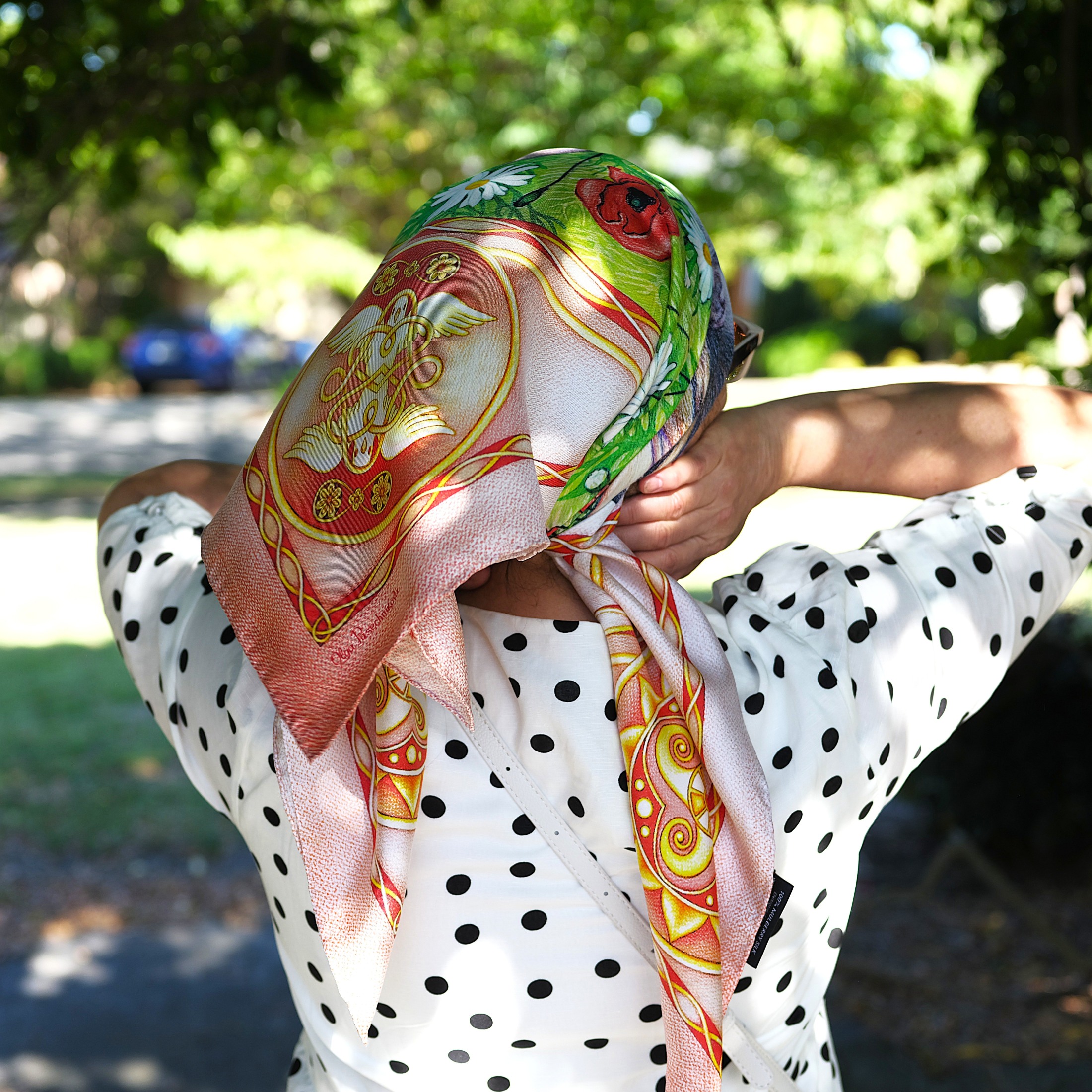 The beauty of this exquisite designer pink silk scarf instantly elevates your look. Hand made in Italy, this radiant scarf infuses you with vibes of warmth, elegance, and a touch of romance. Designed in AU.