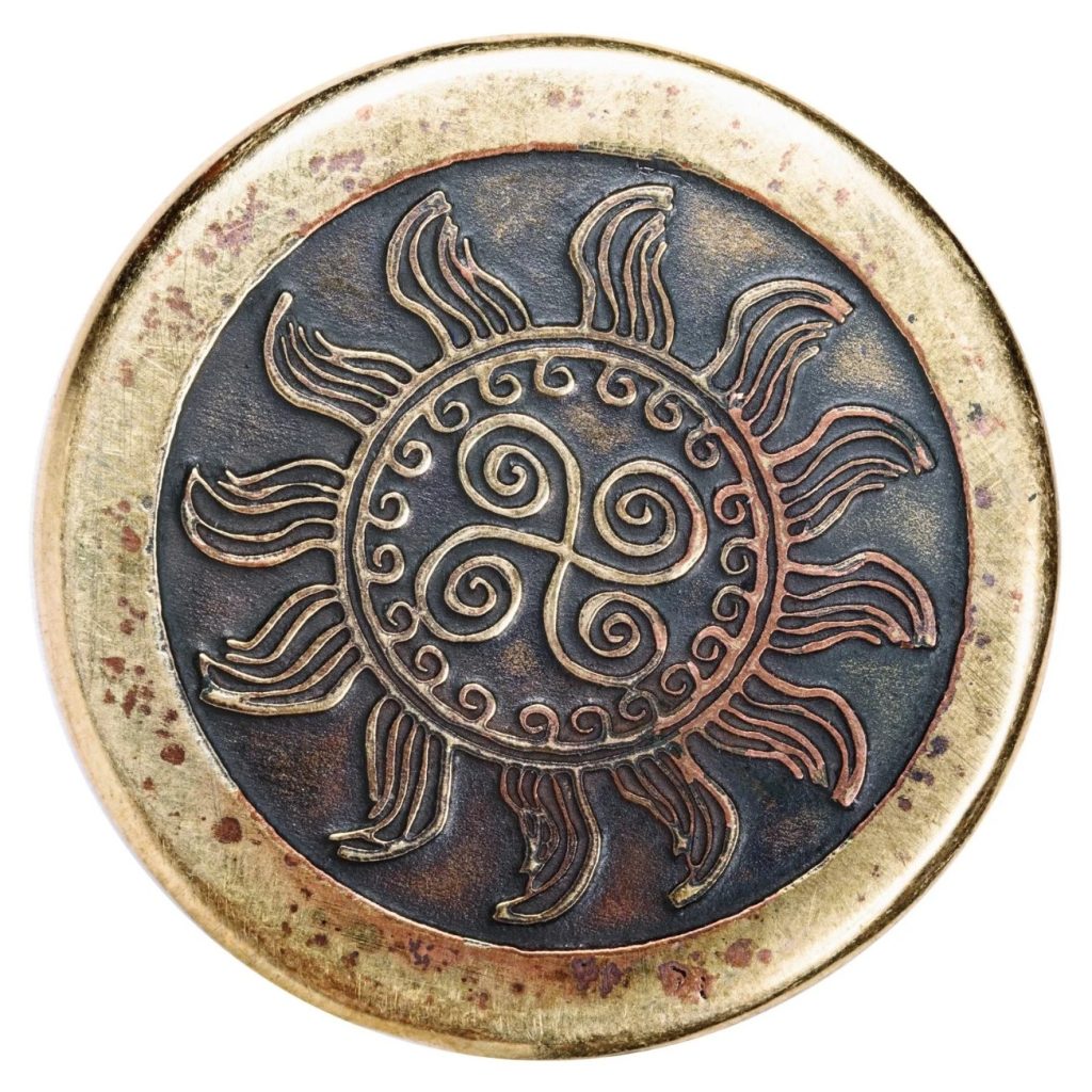 The legacy of Ancient Rus - the kolovrat symbol representing life creating forces of the sun.