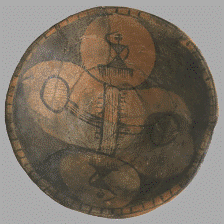 The Trypillian plate decorated with images referencing human cellular division.