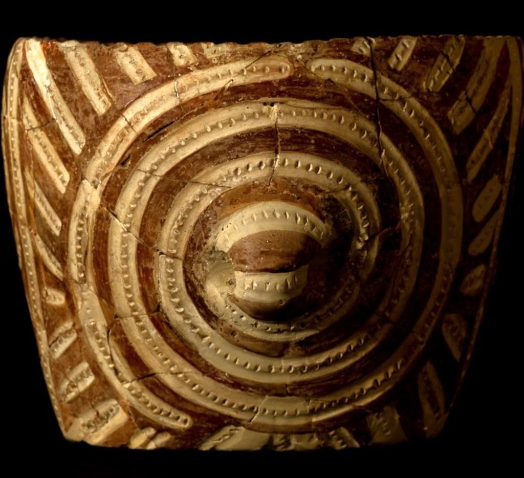 The Trypillia - Cucuteni clay pot spiral ornamentation.