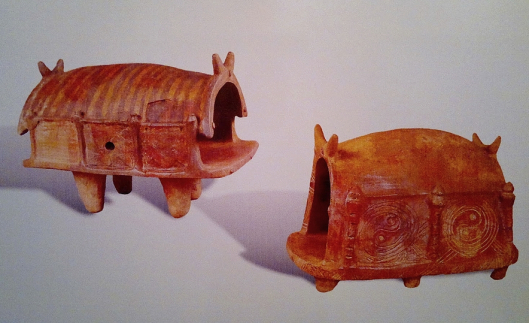 The Trypillian clay altar-figurines representing houses.