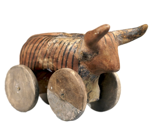 Trypillian bull - a clay figurine. Ukraine