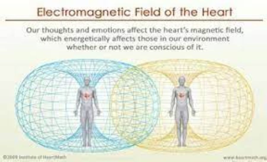 Picturises magnetic heart vibrations.