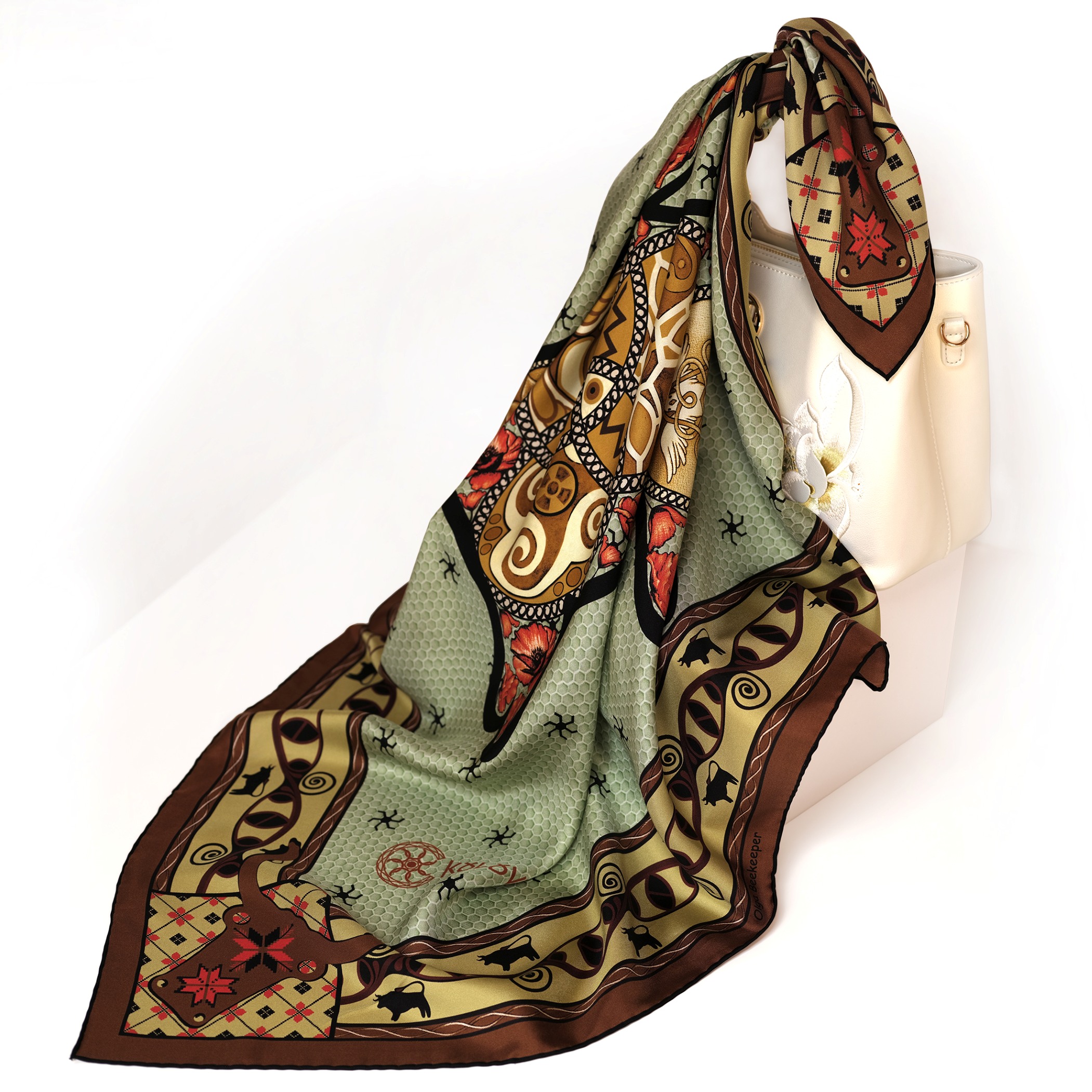 Embrace the grounded strength with the Taurus designer silk scarf. Designed in AU & hand made in Italy, this elegant scarf design creates vibes of endurance, ancestral protection, warm vitality and creative fire.